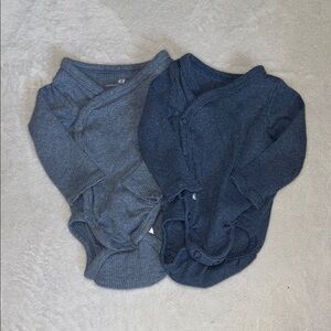 H&M Cozy Blue Baby Bodysuits